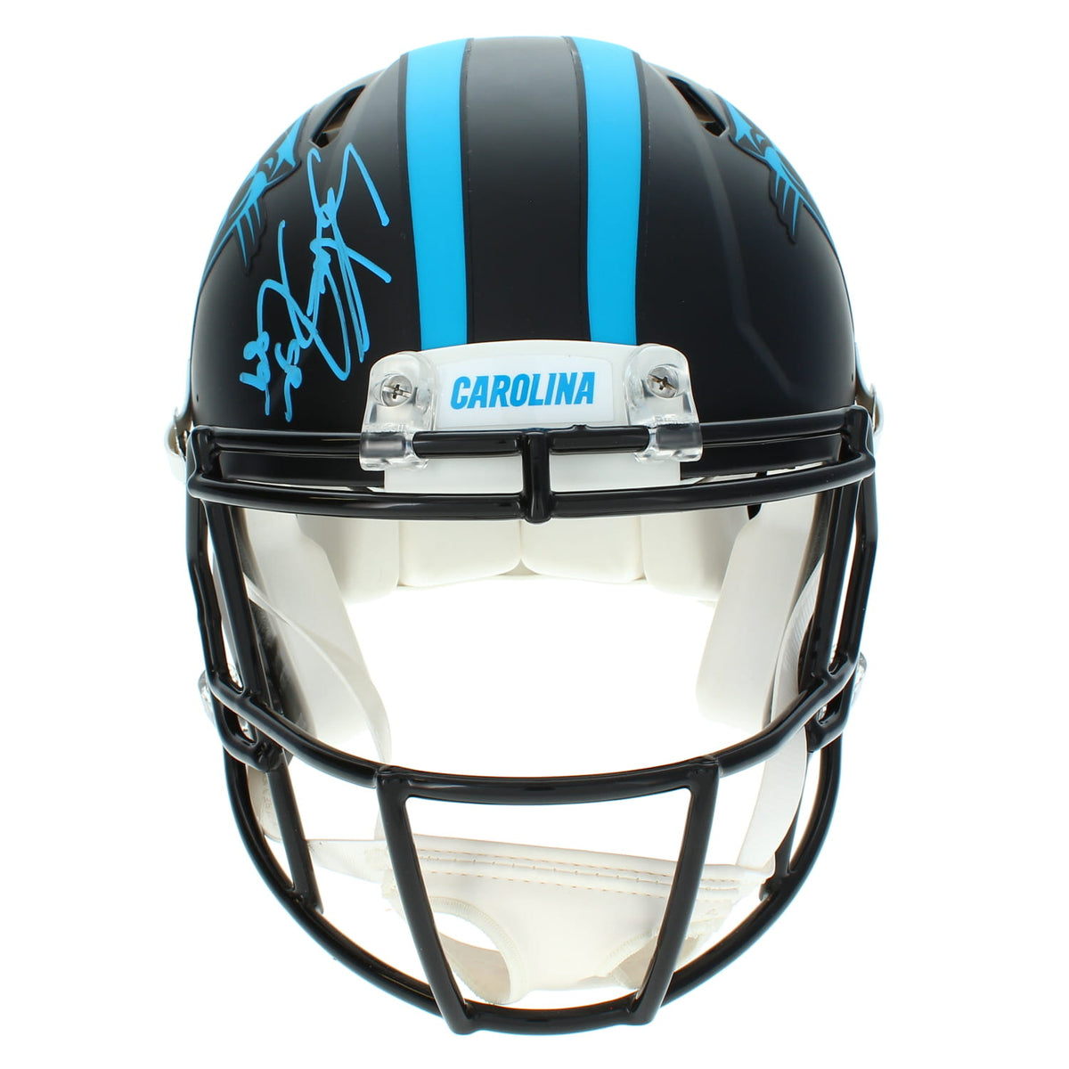 Steve Smith Autographed Carolina Panthers 2022 Black Alternate Speed Authentic Helmet