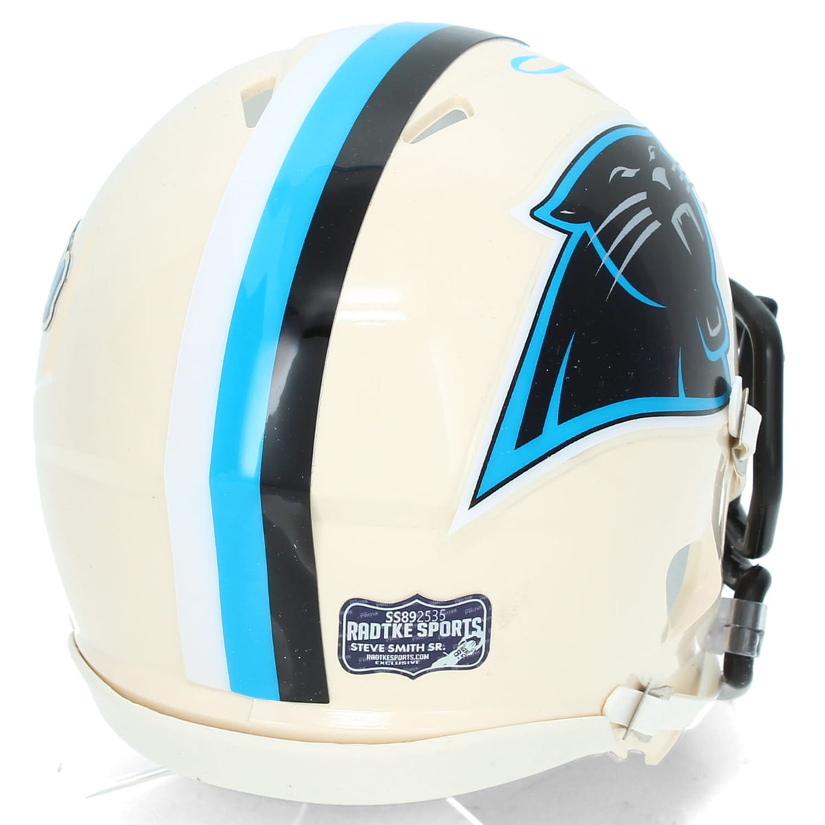 Steve Smith Autographed Carolina Panthers RETRO Speed Mini Helmet Radtke