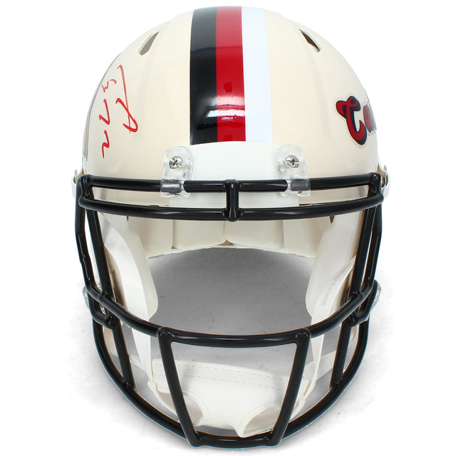 Tyler Allgeier Autographed Arizona Cardinals RETRO Speed Authentic Helmet Beckett