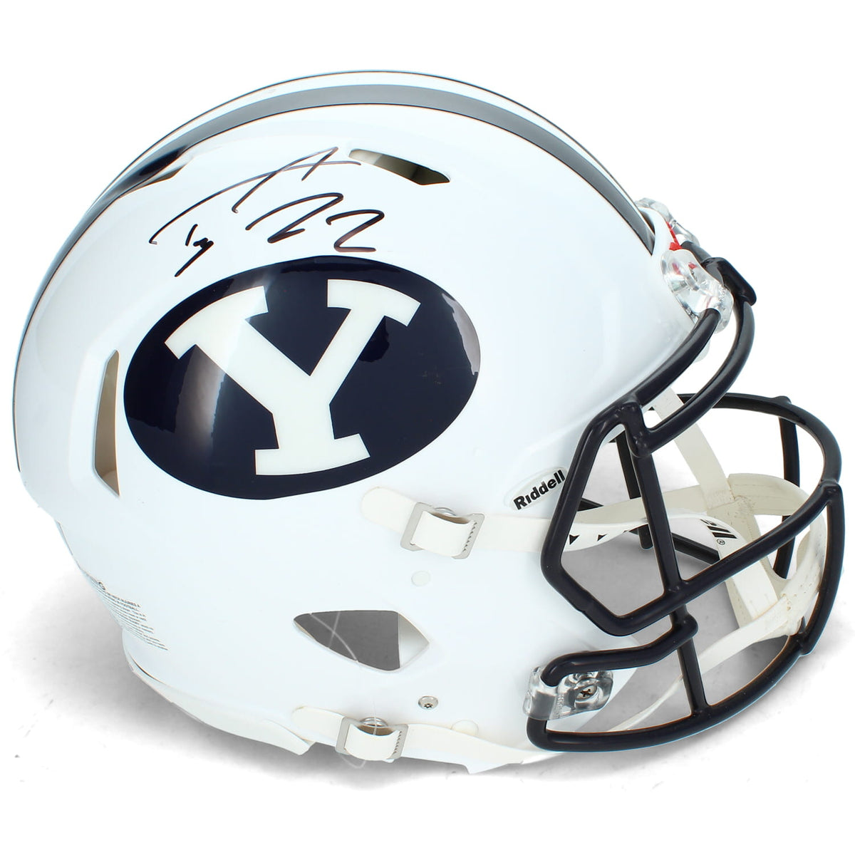 Tyler Allgeier Autographed BYU Cougars Speed Authentic Helmet Beckett Witnessed