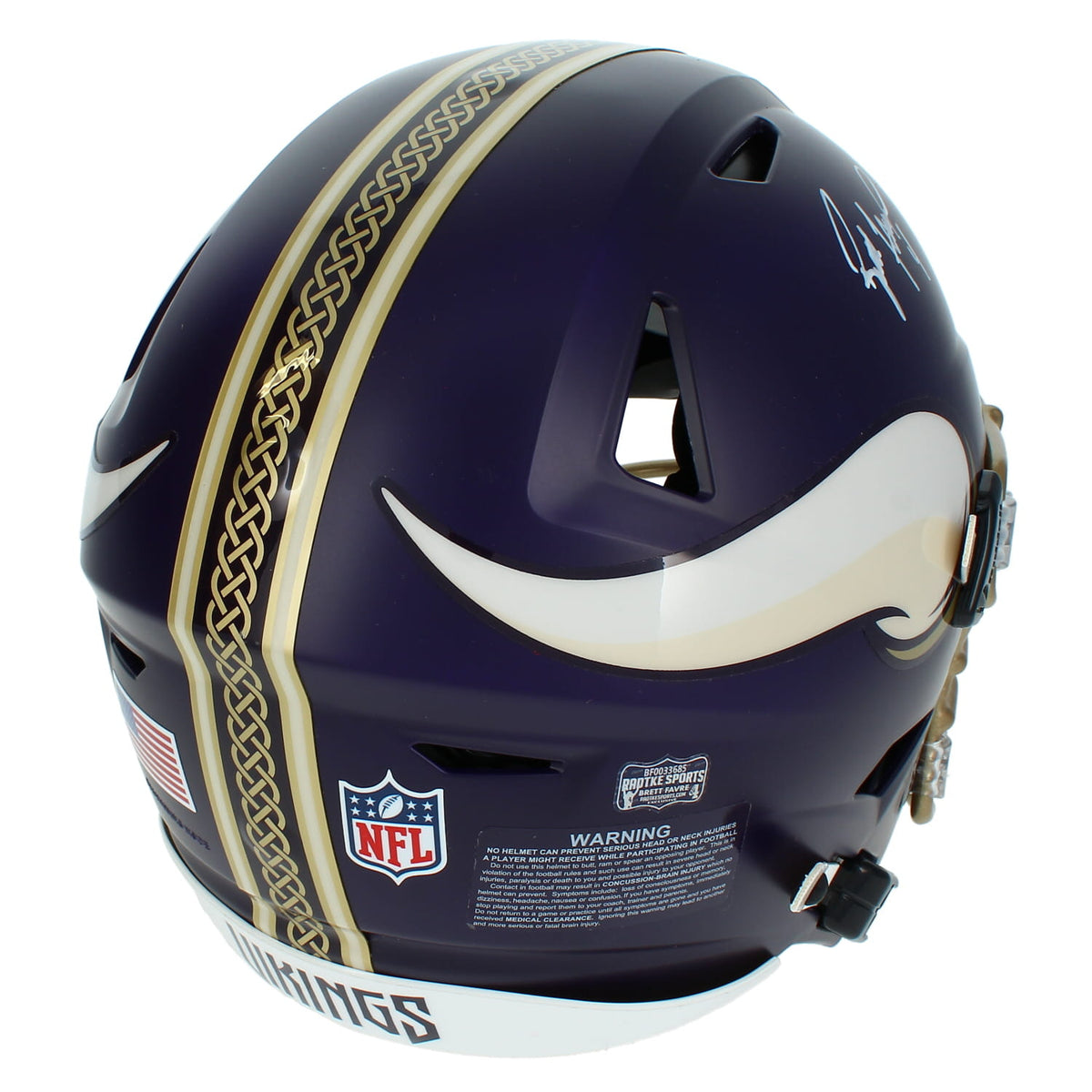 Brett Favre Autographed Minnesota Vikings Rivalries Speedflex Helmet Radtke