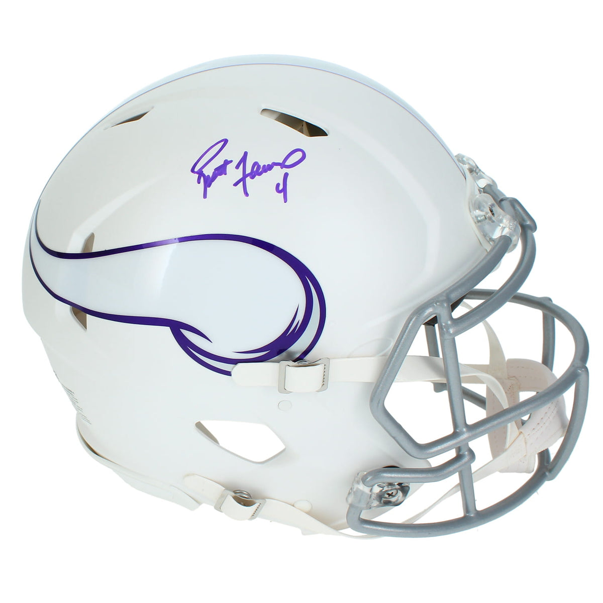 Brett Favre Autographed Minnesota Vikings Rivalries White 2024 Alternate Speed Authentic Helmet Radtke