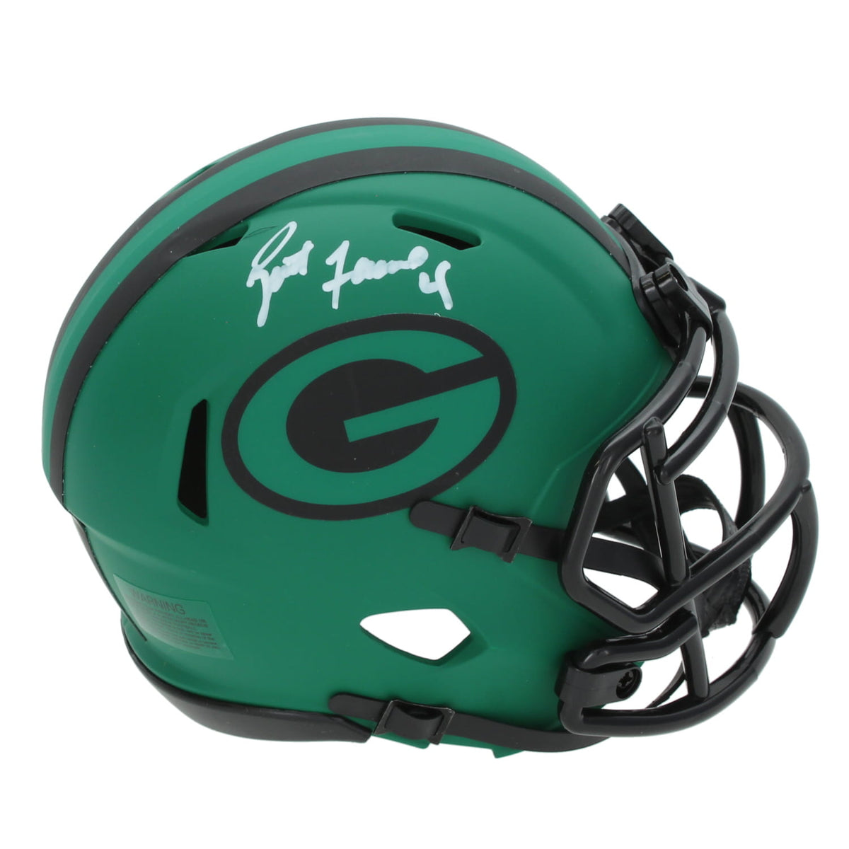 Brett Favre Autographed Green Bay Packers RAVE Speed Mini Helmet Radtke