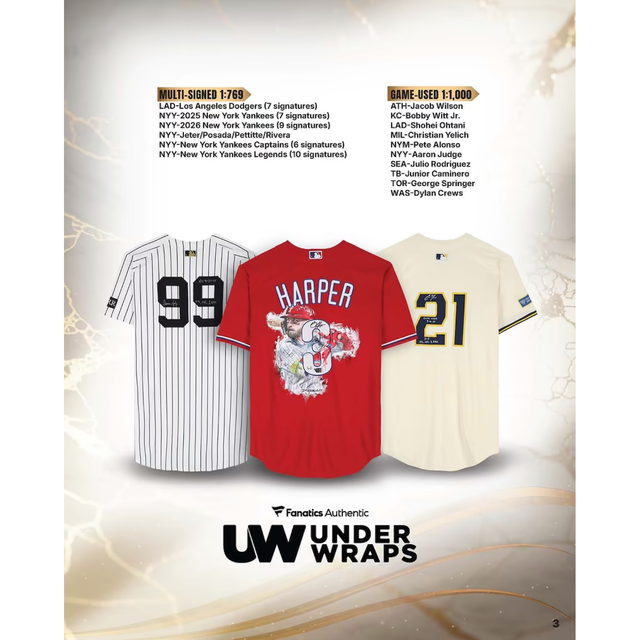 2026 Under Wraps Autographed MLB Jersey Vol. 2 - Mystery Box (Judge, Ohtani)