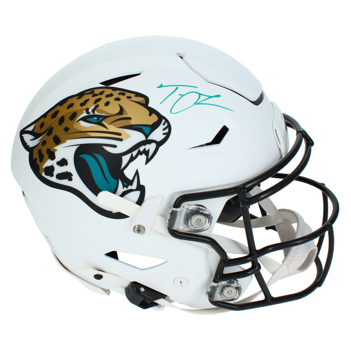 Trevor Lawrence Autographed Jacksonville Jaguars White 2024 Alternate Speedflex Authentic Helmet Fanatics
