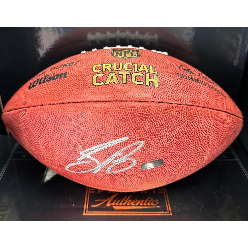 Saquon Barkley Autographed New York Giants "Crucial Catch" NFL Official Football Panini