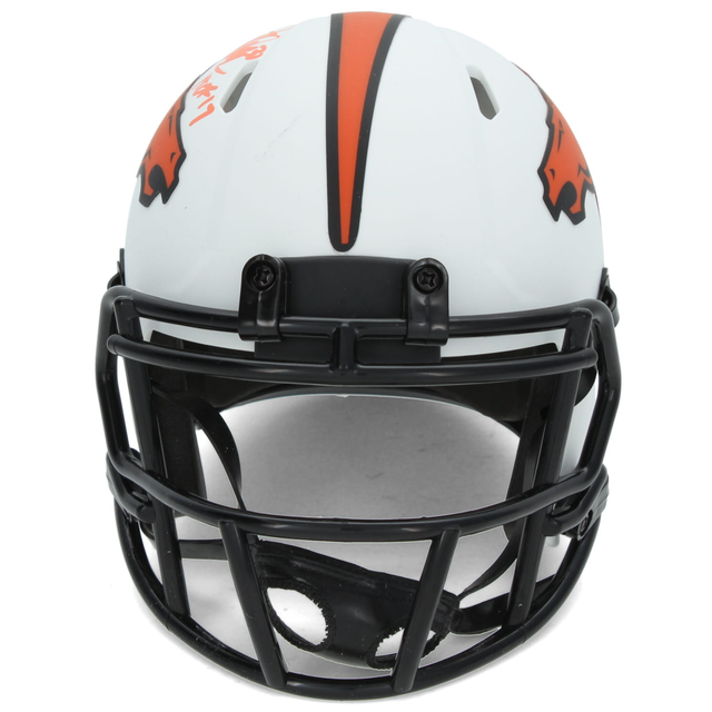 Terrell Davis Autographed/Inscribed "HOF 17" Denver Broncos Speed Lunar Eclipse Mini Helmet Radtke