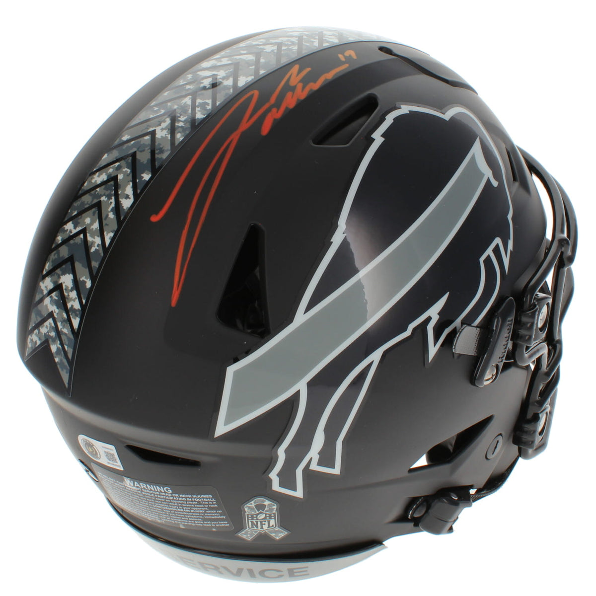 Josh Allen Autographed Buffalo Bills 2026 Salute to Service Speedflex Authentic Helmet Beckett
