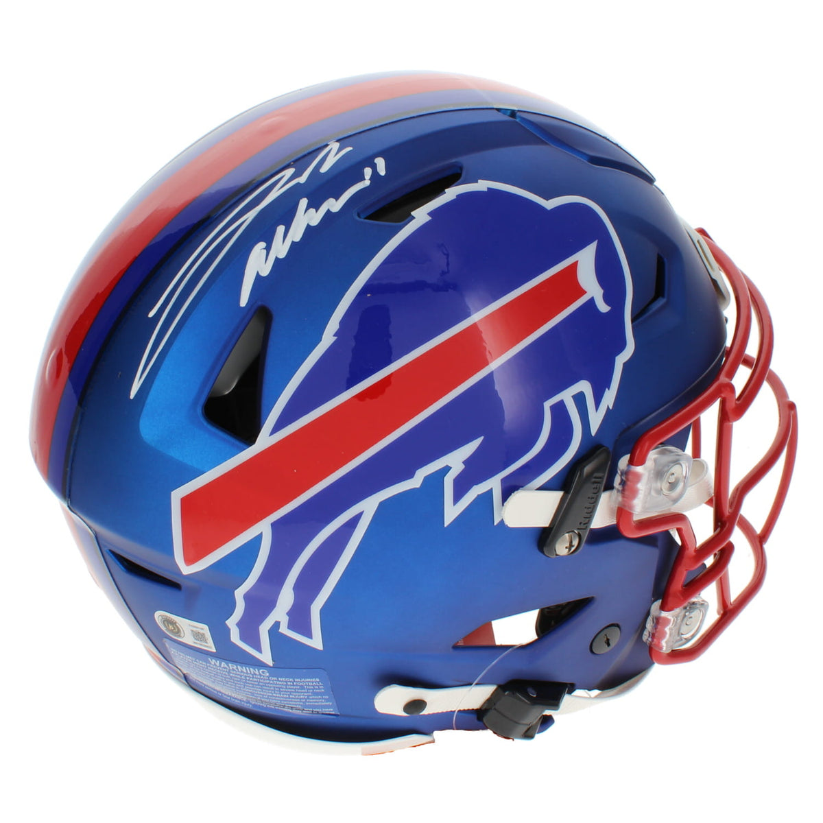 Josh Allen Autographed Buffalo Bills Blue Exclusive Highmark Stadium Inaugural Season Speedflex Authentic Helmet Beckett Witnessed