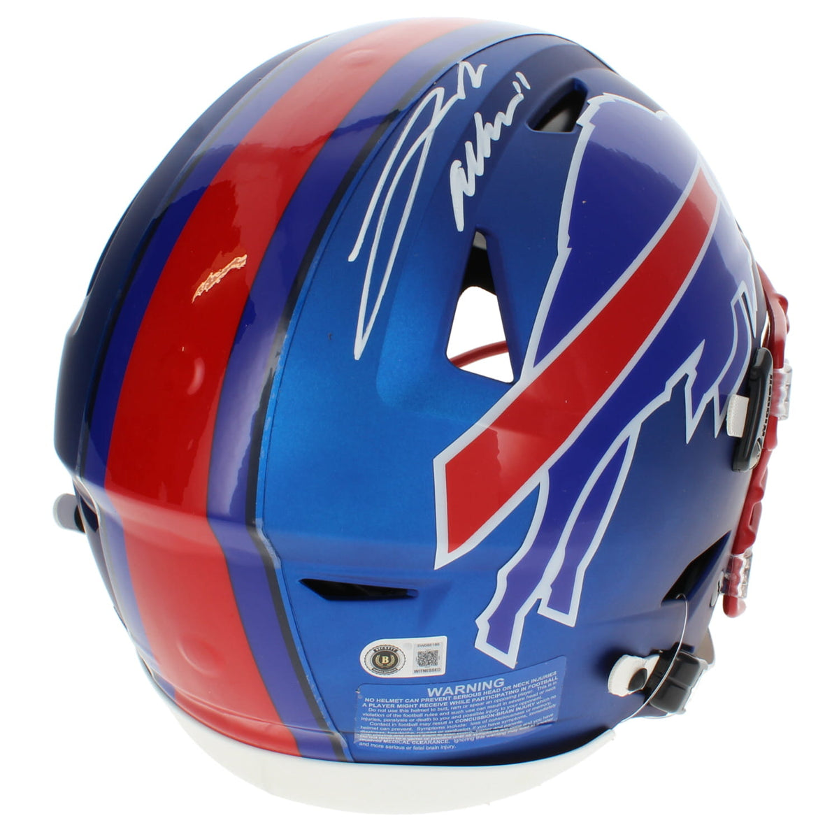 Josh Allen Autographed Buffalo Bills Blue Exclusive Highmark Stadium Inaugural Season Speedflex Authentic Helmet Beckett Witnessed