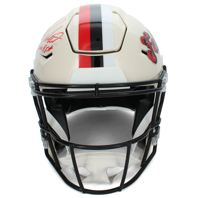 Roddy White Autographed/Inscribed "FALCONS ROH '19" Atlanta Falcons RETRO Speedflex Authentic Helmet Radtke