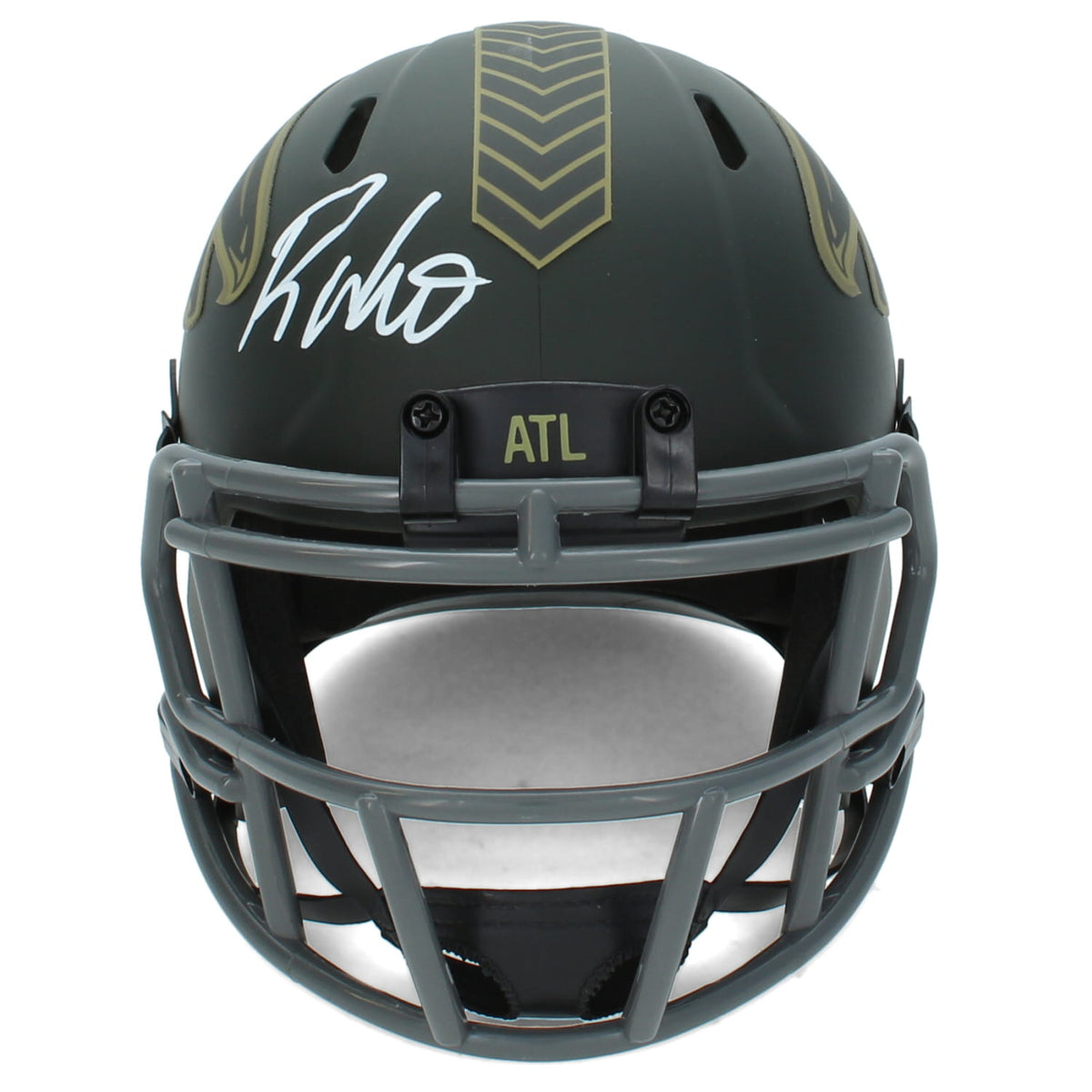 Roddy White Autographed Atlanta Falcons 2025 Salute to Service Speed Mini Helmet Radtke