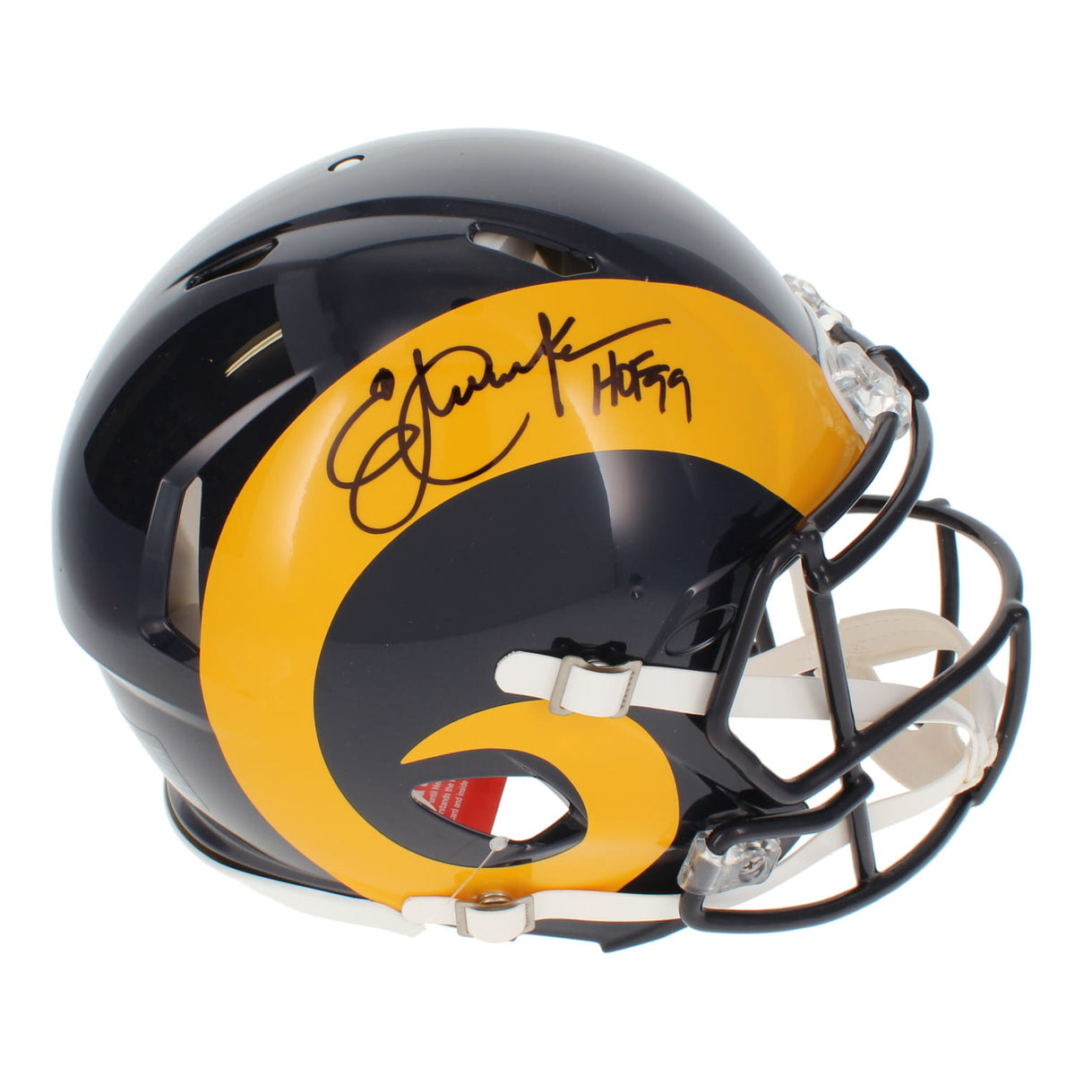 Eric Dickerson Autographed/Inscribed "HOF 99" Los Angeles Rams 1981-99 Throwback Speed Authentic Helmet Beckett