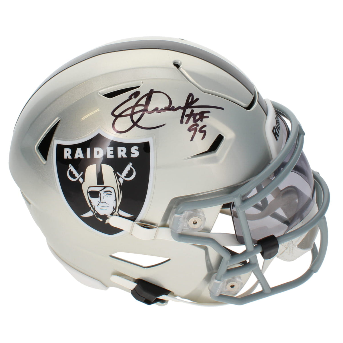 Eric Dickerson Autographed/Inscribed "HOF 99" Raiders Speedflex Midi Helmet Beckett