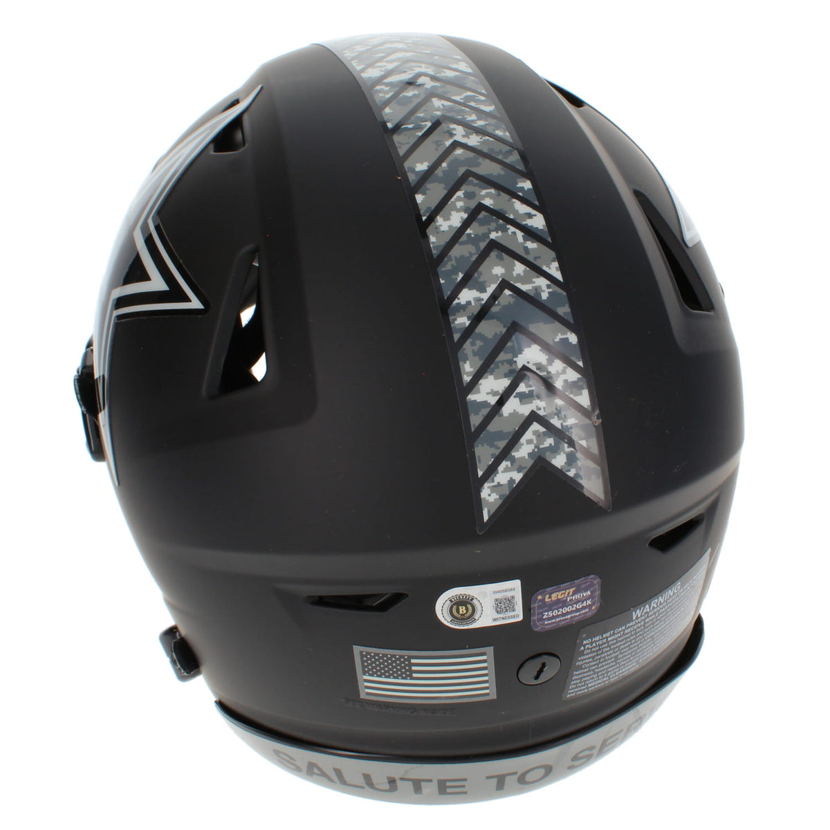 Emmitt Smith Autographed Dallas Cowboys 2026 Salute to Service Speedflex Authentic Helmet Beckett