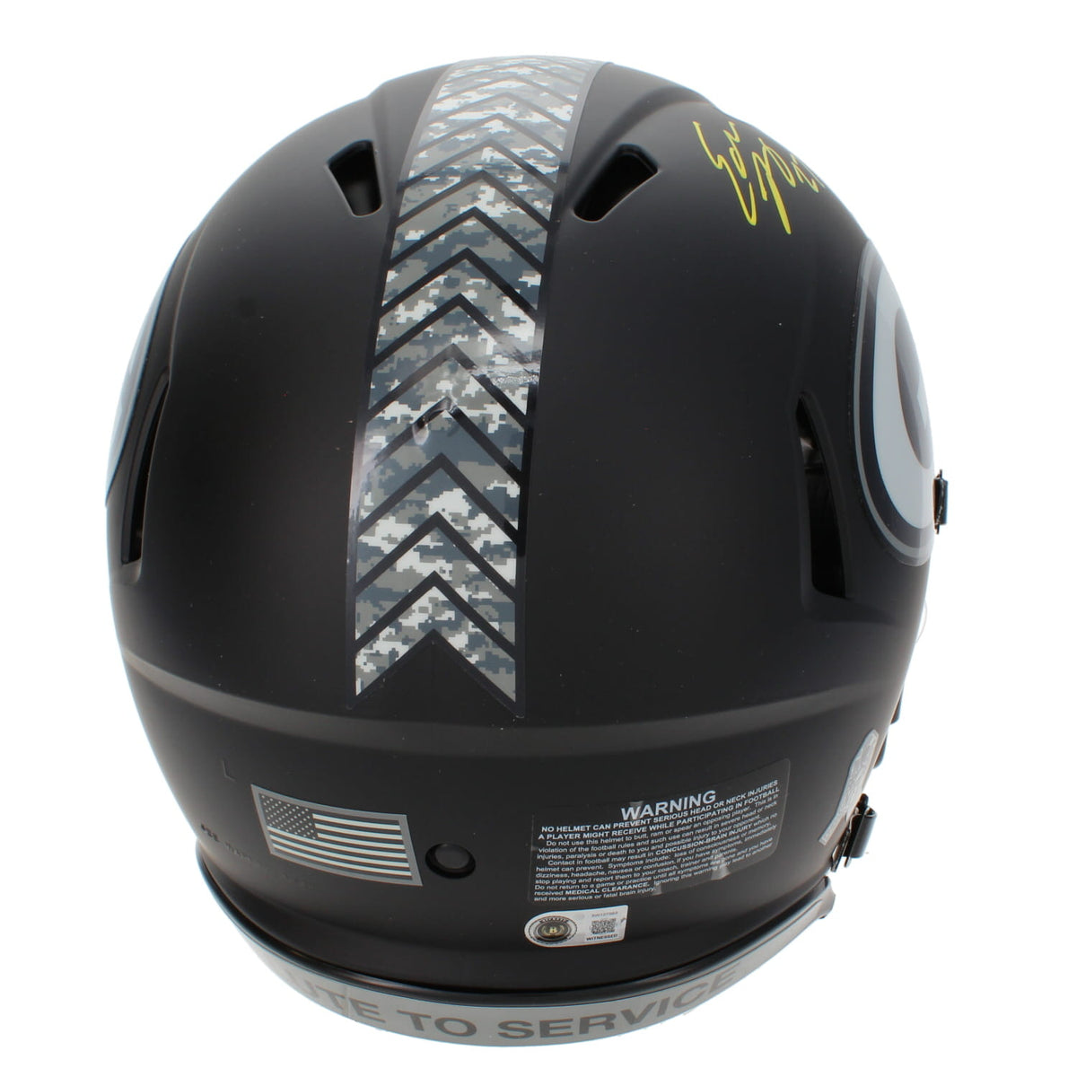 Eddie Lacy Autographed Green Bay Packers 2026 Salute to Service Speed Authentic Helmet Beckett