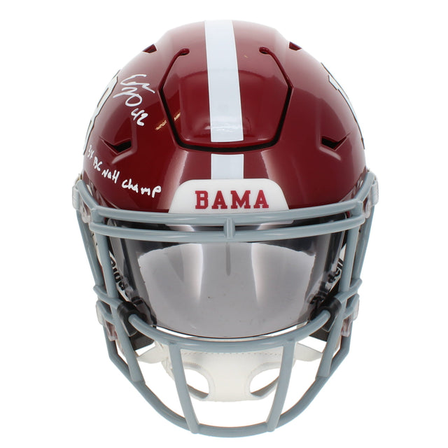 Eddie Lacy Autographed/Inscribed "3x BCS National Champ" Alabama Crimson Tide Speedflex Midi Helmet Beckett