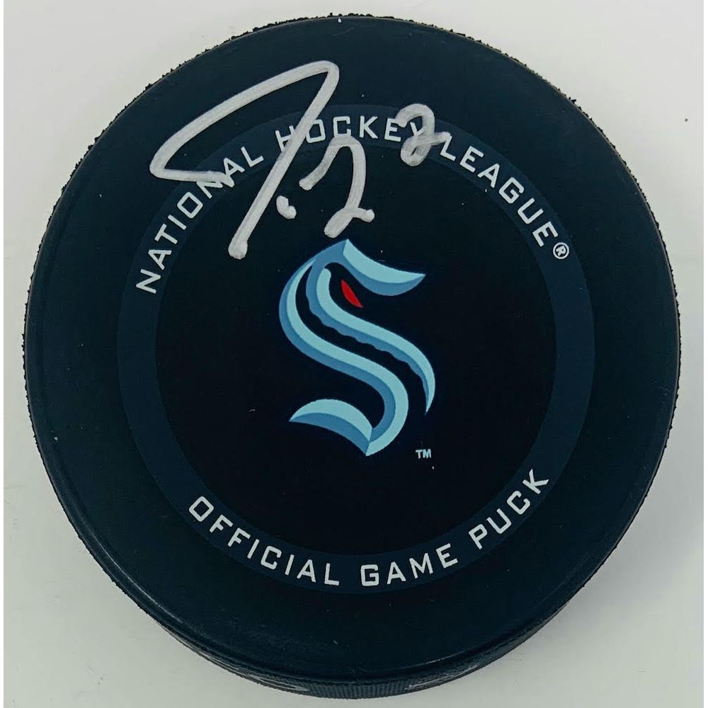 JORDAN EBERLE Autographed Seattle Kraken Official Game Puck FANATICS