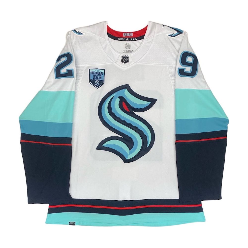 VINCE DUNN Autographed Seattle Kraken Authentic White Inaugural Patch Jersey FANATICS