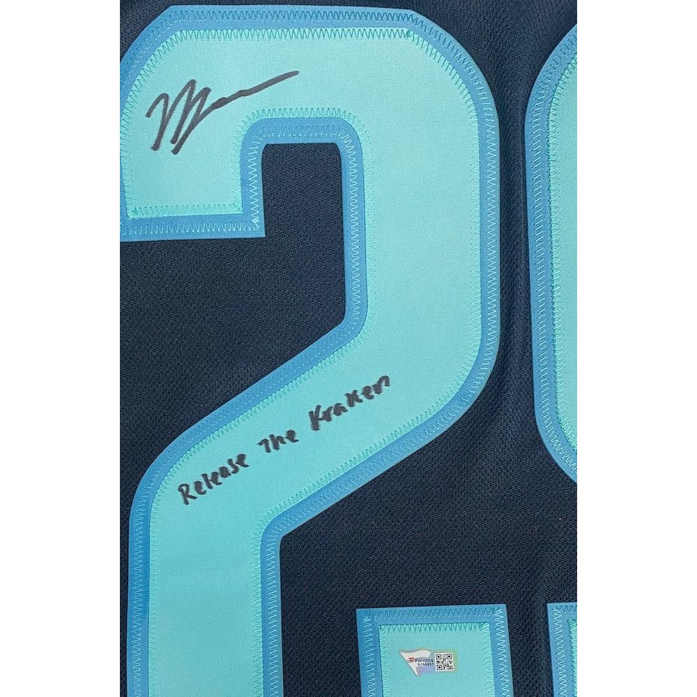 VINCE DUNN Autographed Seattle Kraken "Release The Kraken" Authentic Navy Jersey FANATICS