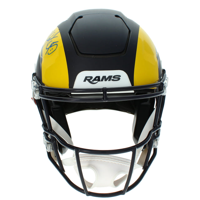 Myles Garrett Autographed Los Angeles Rams Black Rivalries Speedflex Authentic Helmet Beckett