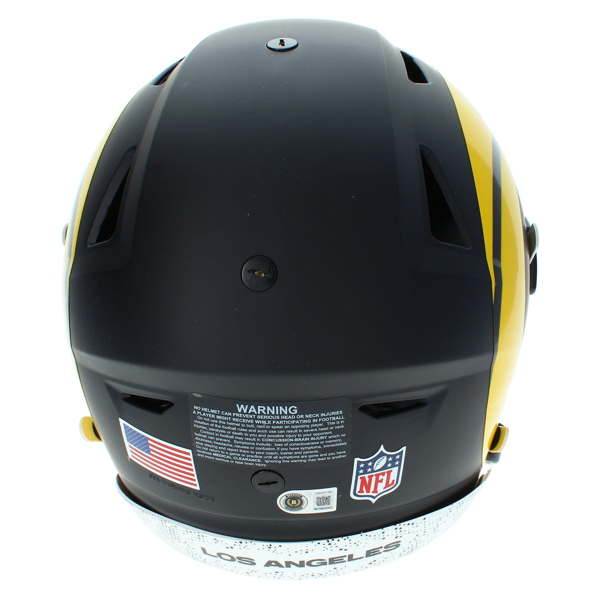 Myles Garrett Autographed Los Angeles Rams Black Rivalries Speedflex Authentic Helmet Beckett