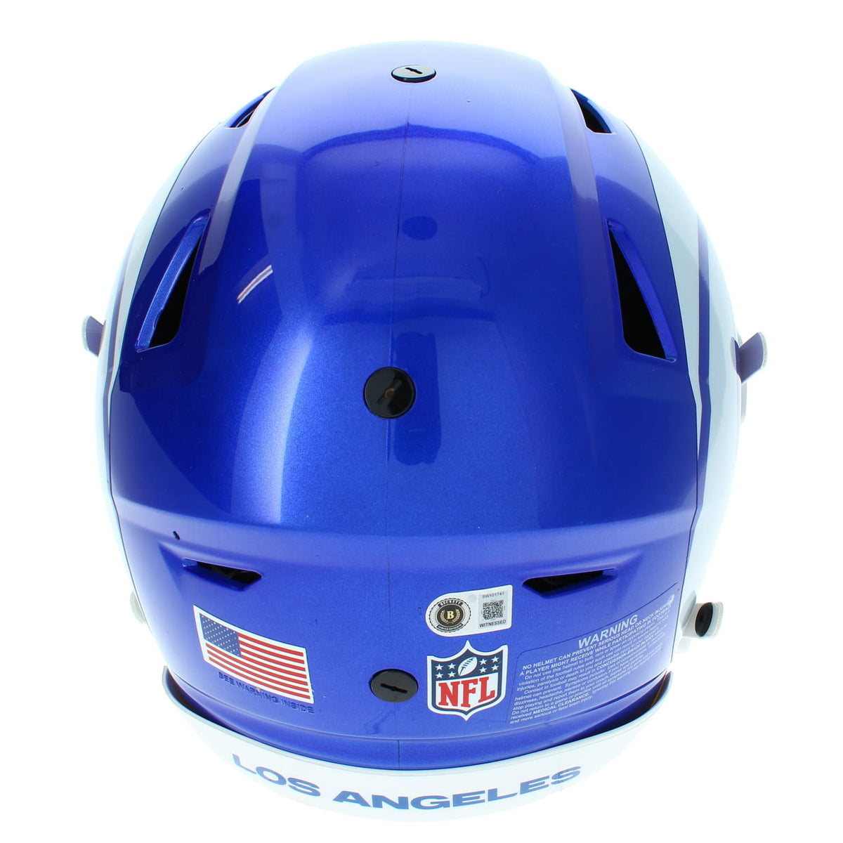 Myles Garrett Autographed Los Angeles Rams White 2026 Fearsome Speedflex Helmet Beckett