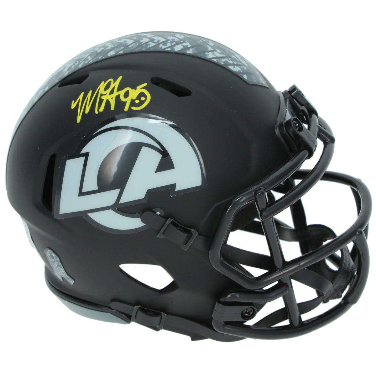 Myles Garrett Autographed Los Angeles Rams 2026 Salute to Service Speed Mini Helmet Beckett