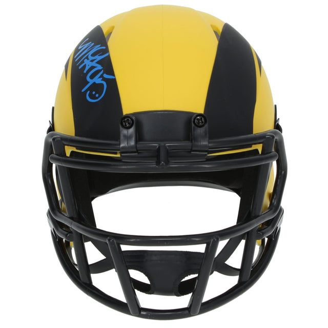 Myles Garrett Autographed Los Angeles Rams RAVE Speed Mini Helmet Beckett