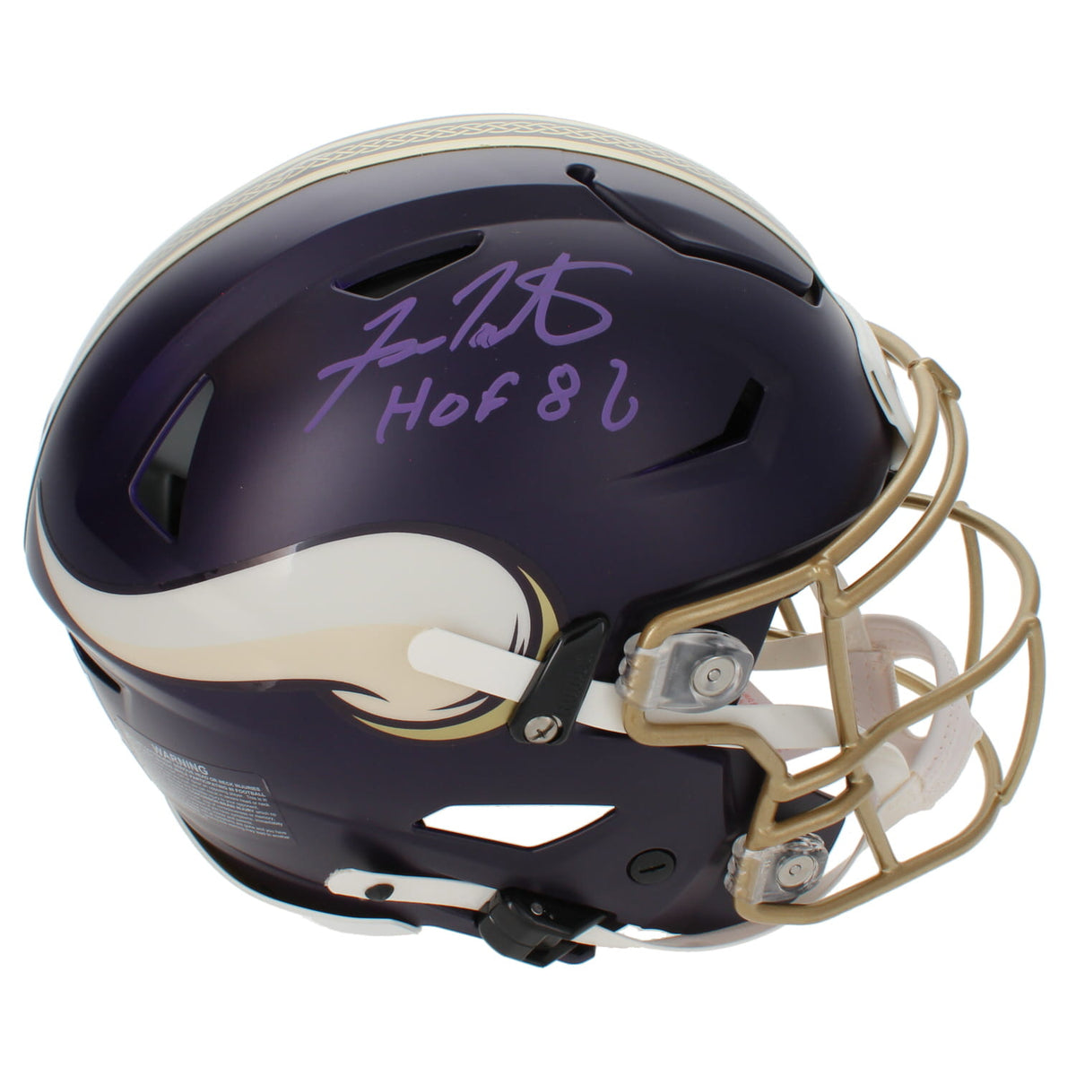 Fran Tarkenton Autographed/Inscribed "HOF 86" Minnesota Vikings Rivalries Speedflex Authentic Helmet Beckett