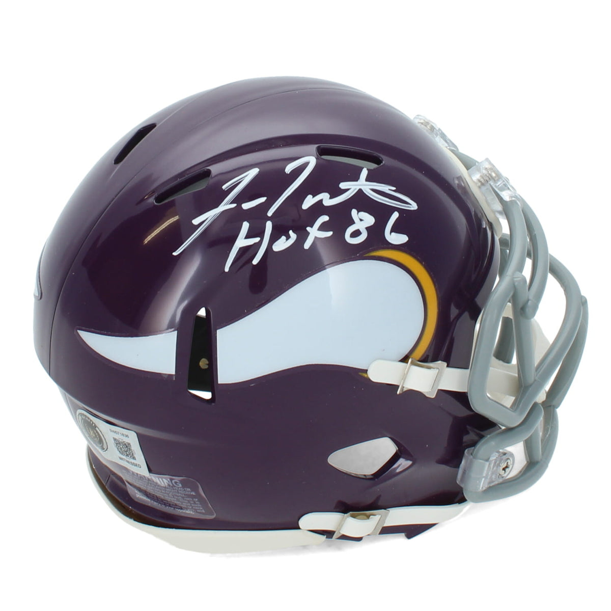 Fran Tarkenton Autographed "HOF 86" Vikings 1961-79 Throwback Mini Helmet Beckett