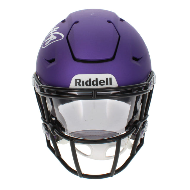 Adrian Peterson Autographed (in Silver) Minnesota Vikings Speedflex Midi Helmet Beckett