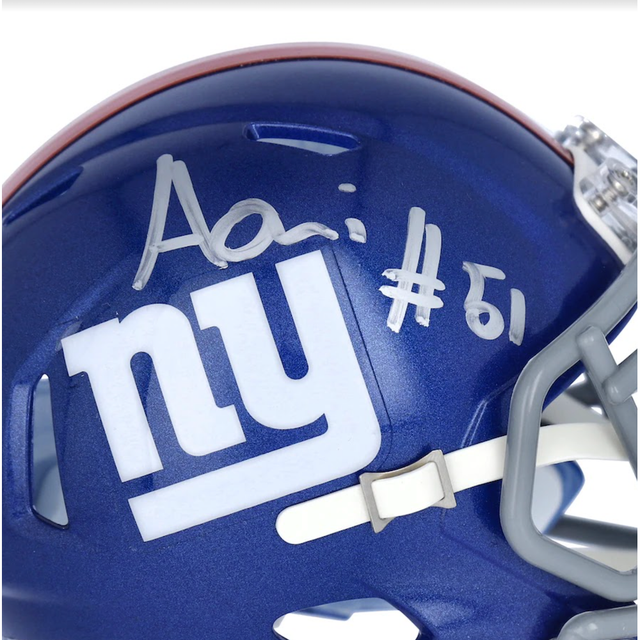AZEEZ OLUJARI Autographed New York Giants Mini Helmet FANATICS