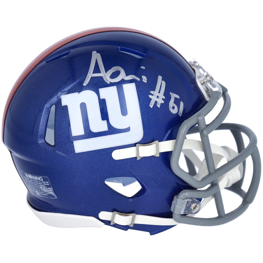 AZEEZ OLUJARI Autographed New York Giants Mini Helmet FANATICS