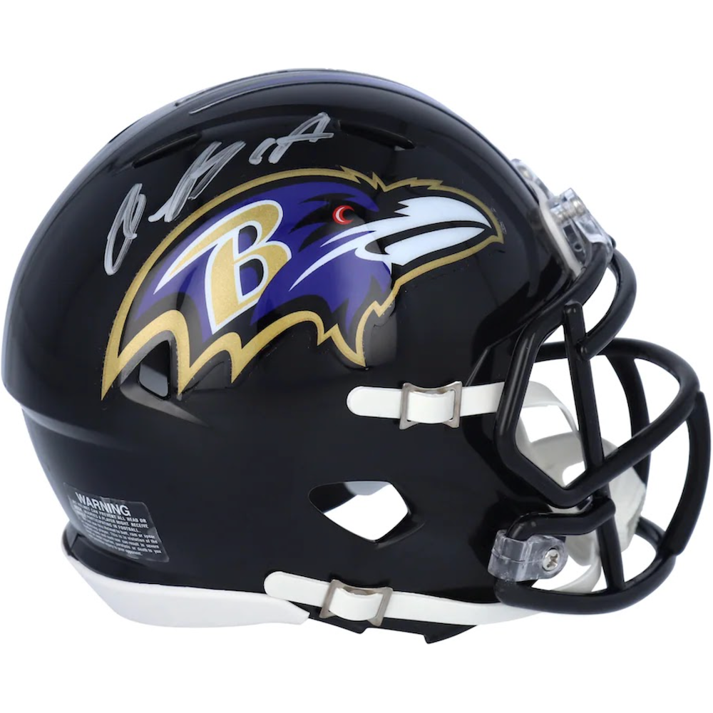RASHOD BATEMAN Autographed Baltimore Ravens Mini Helmet FANATICS
