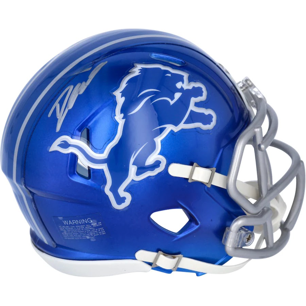 D'ANDRE SWIFT Autographed Detroit Lions Flash Mini Speed Helmet FANATICS