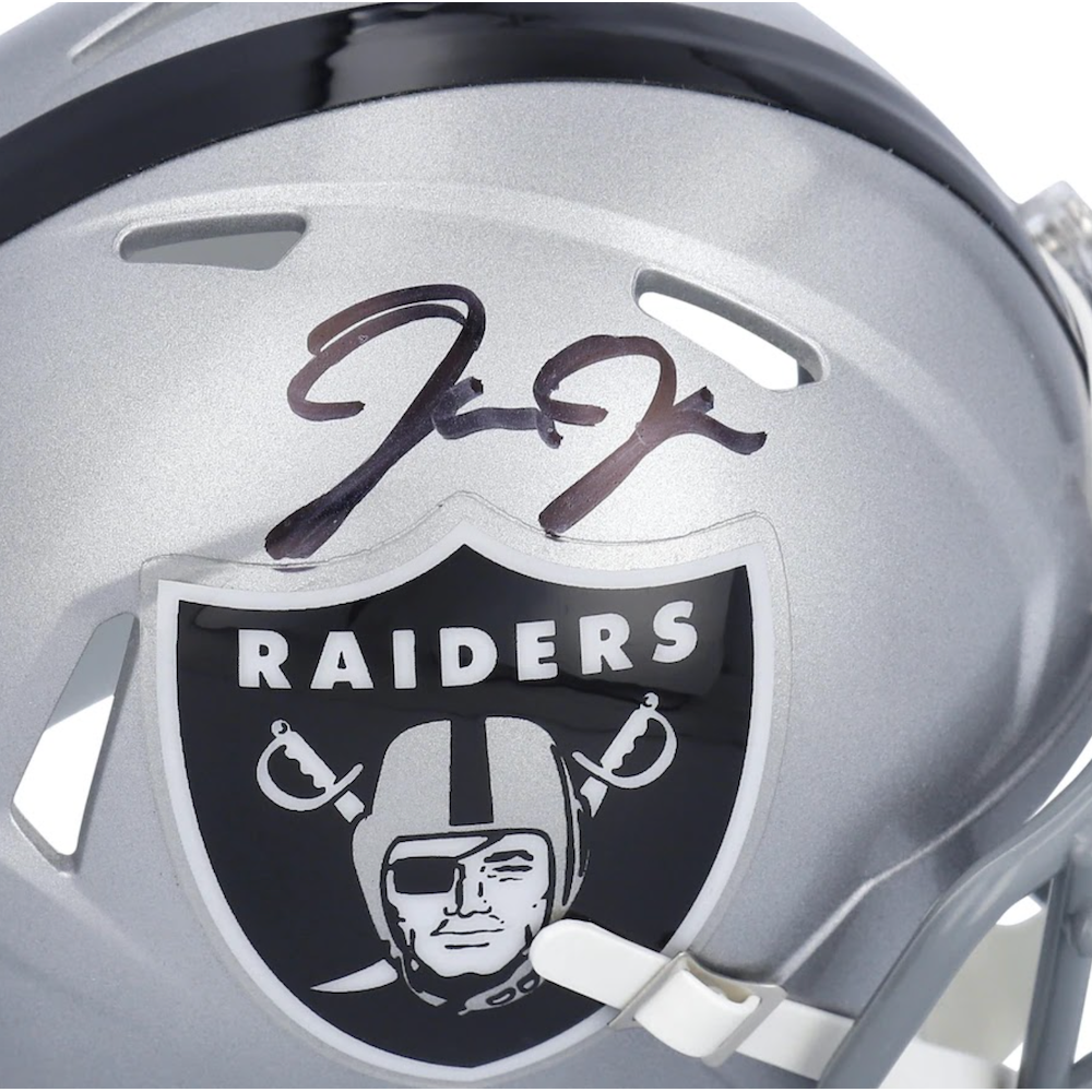 JOSH JACOBS Autographed Las Vegas Raiders Flash Mini Speed Helmet FANATICS