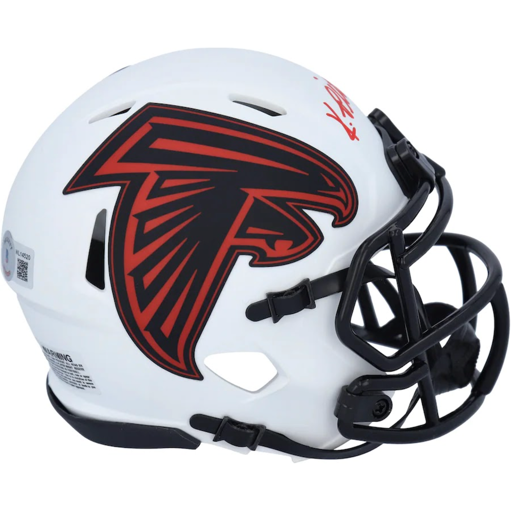 KYLE PITTS Autographed Falcons Lunar Eclipse Speed Mini Helmet FANATICS