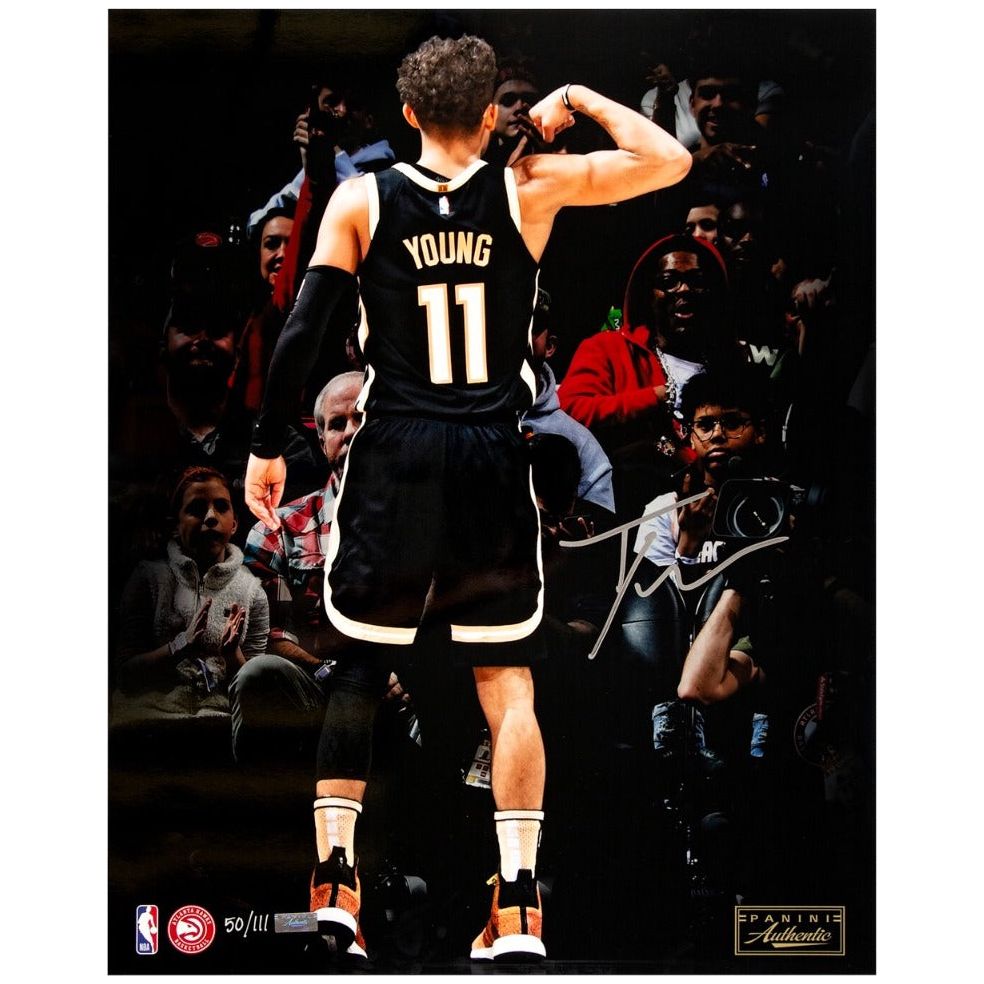 TRAE YOUNG Autographed Atlanta Hawks "Flex" 16" x 20" Photo PANINI LE 111