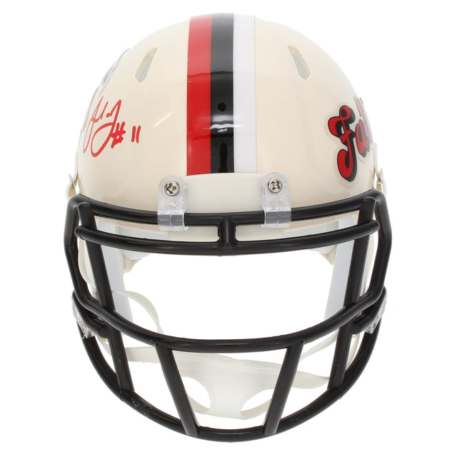 Julio Jones Autographed Atlanta Falcons RETRO Speed Mini Helmet Beckett