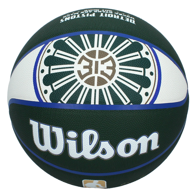 Ausar Thompson Autographed Detroit Pistons City Edition Wilson Basketball Panini