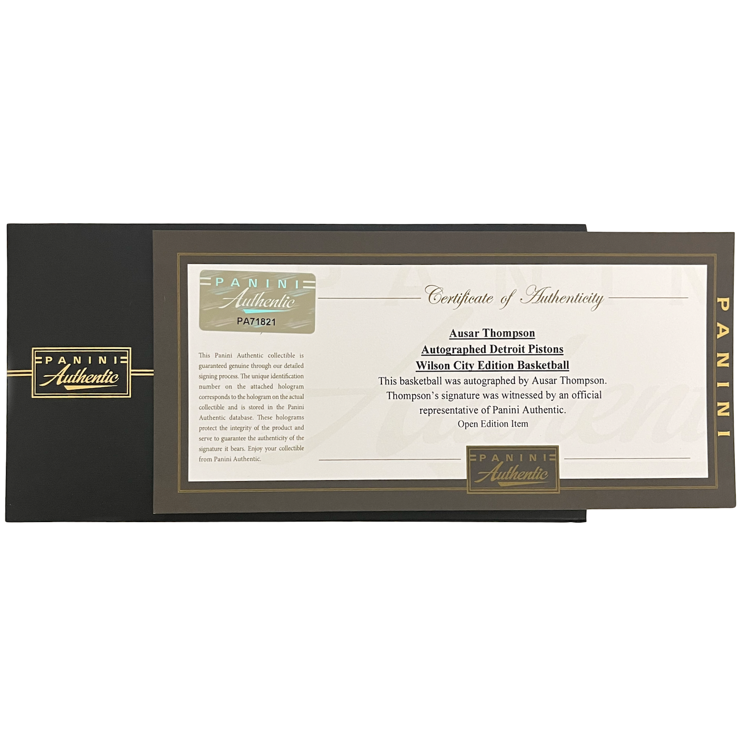 Ausar Thompson Autographed Detroit Pistons City Edition Wilson Basketball Panini