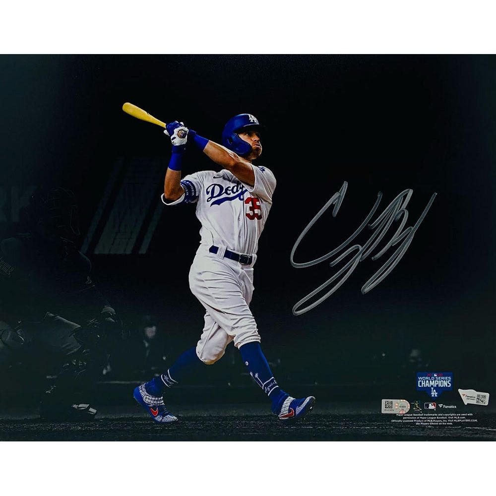 CODY BELLINGER Autographed Los Angeles Dodgers 2020 MLB World Series Champions 11" x 14" Spotlight Photograph FANATICS