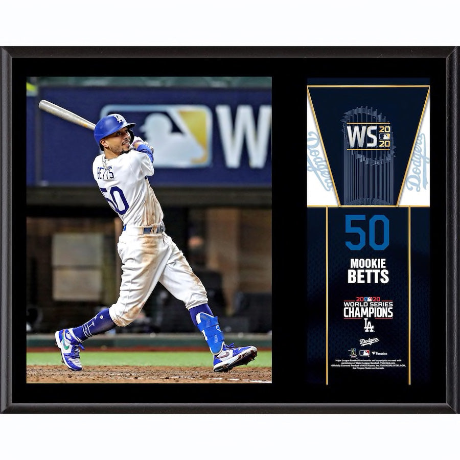 MOOKIE BETTS Los Angeles Dodgers 2020 MLB World Series Champions 12" x 15" Sublimated Plaque FANATICS
