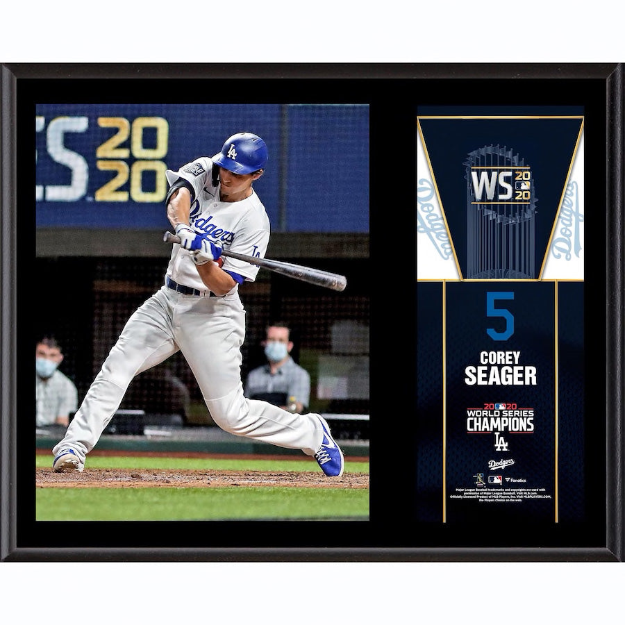 COREY SEAGER Los Angeles Dodgers 2020 MLB World Series Champions 12" x 15" Sublimated Plaque FANATICS