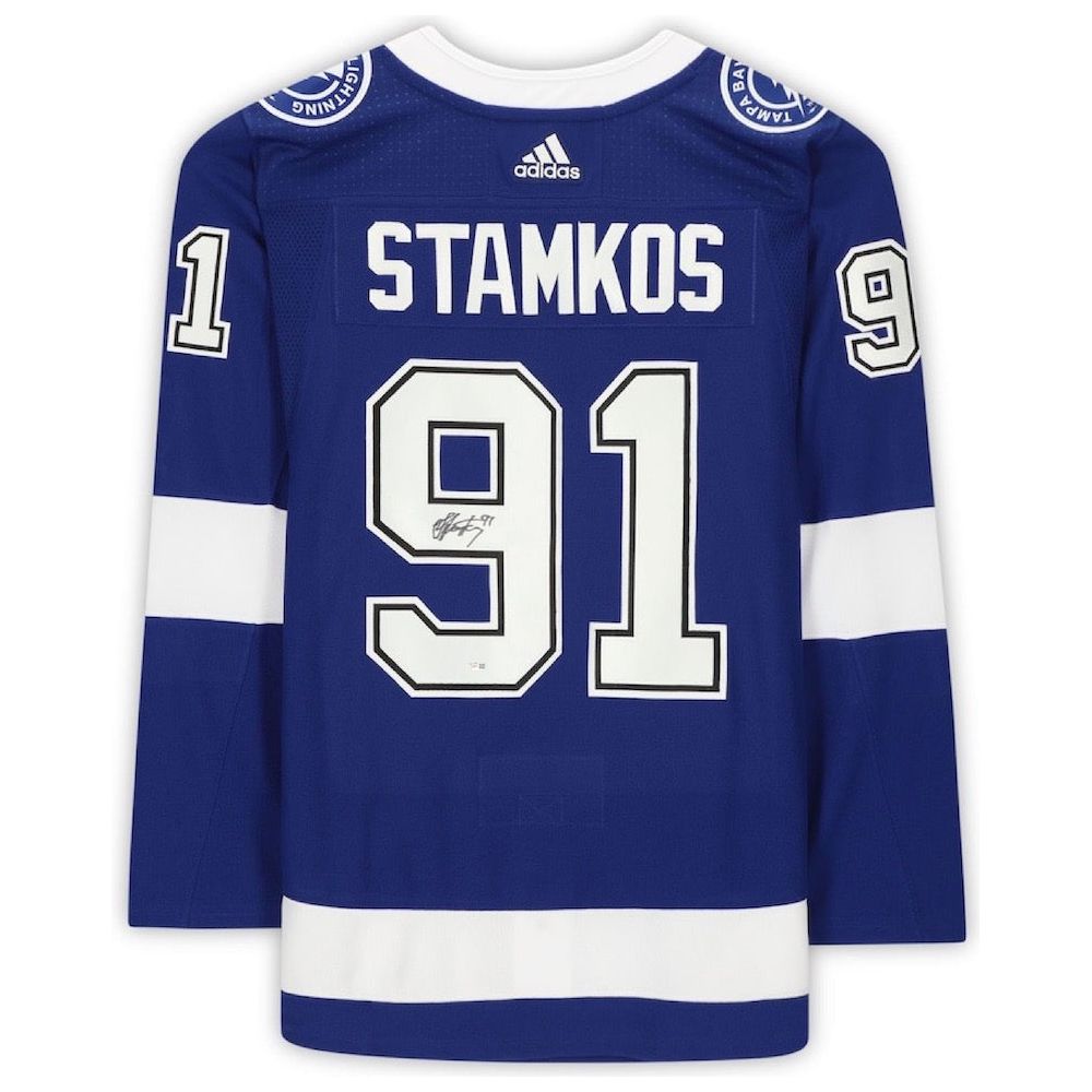 STEVEN STAMKOS Autographed Tampa Bay Lightning Stanley Cup Patch Authentic Adidas Jersey FANATICS