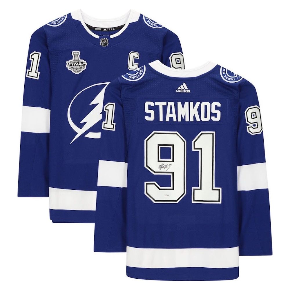 STEVEN STAMKOS Autographed Tampa Bay Lightning Stanley Cup Patch Authentic Adidas Jersey FANATICS