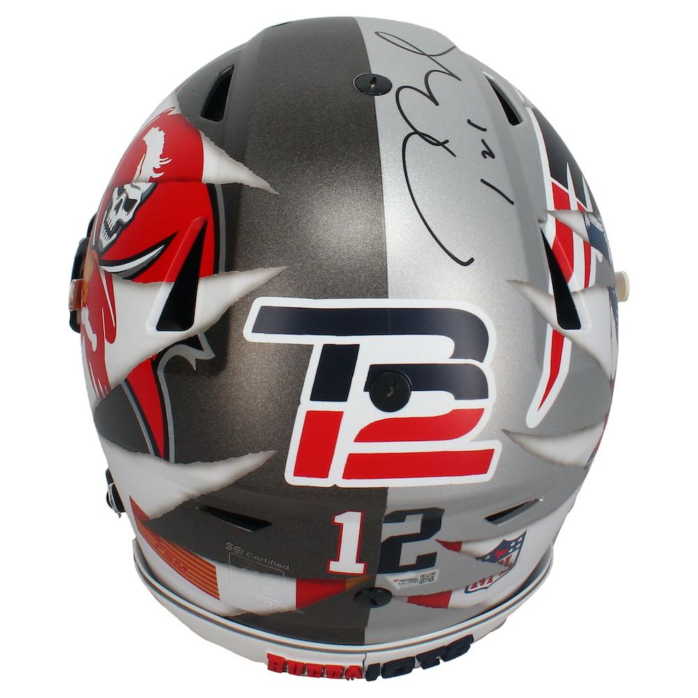 Tom Brady Autographed Patriots / Bucs FSM Mashup Speed Flex Helmet Fanatics