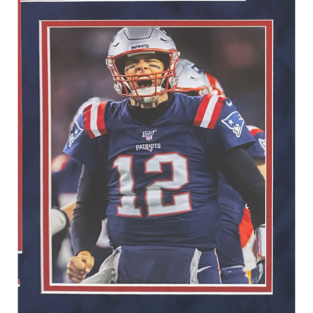 Tom Brady Autographed Patriots Nike Elite 35" x 42" Framed Color Rush Jersey Fanatics