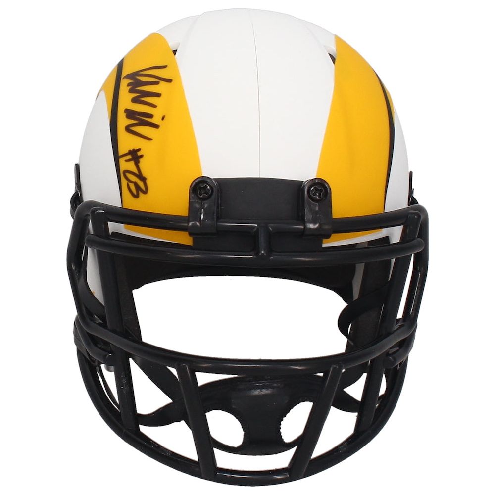 Kyren Williams Autographed Rams Lunar Eclipse Mini Speed Helmet Beckett